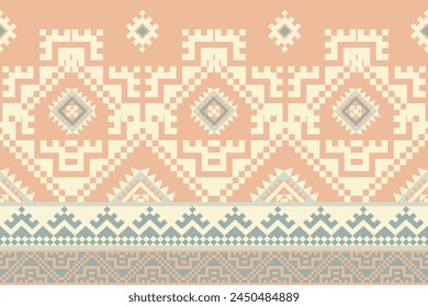 Traditional ethnic,geometric ethnic fabric pattern for textiles,rugs,wallpaper,clothing,sarong,batik,wrap,embroidery,print,background,vector illustration,pastel colors,brown