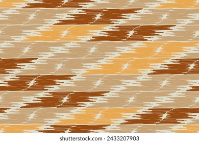 Traditional ethnicity floral pattern embroidery seamless abstract brown flowers background border bohemian designs vector illustration.