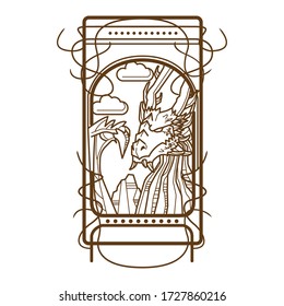 Traditional european dragon, vector illustration