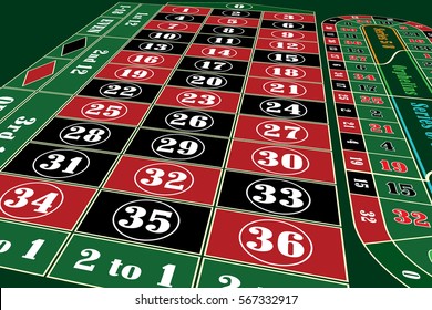 Traditional European Roulette Table Perspective Vector Stock Vector ...