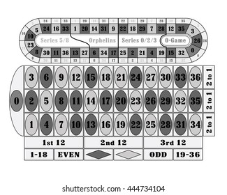 Traditional European Roulette Table vector illustration
