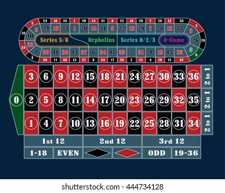 Traditional European Roulette Table vector illustration