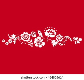 traditional european ukrainian ornament. rustic floral wedding composition. rural folk style flower element.