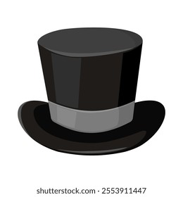 Traditional Evening Top Hat Color Illustration Icon