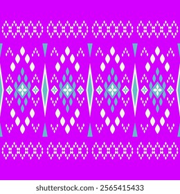 Traditional Exquisitely Geometric Greek White and Blue Decoration on Purple Background. Dimond Shape Chevron Style Silk Weaves Embroidery Ancient Design for Carpet Hand Craft Fabrics Textures Apparel.