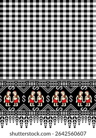 Traditional fabric design with distinct patterns