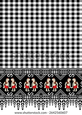 Traditional fabric design with distinct patterns