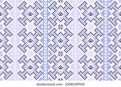Padrão de tecido tradicional, arte de pixel, formas geométricas, estilo de arte de pixel colorido. projetado para padrões de tecido, têxteis, decoração de casa, ponto de cruz, design de moda, papéis de parede, fundo.