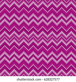 Traditional Fair Isle Abstract Chevron Knitted Pattern. Seamless Ornament for Knitting Sweater Design