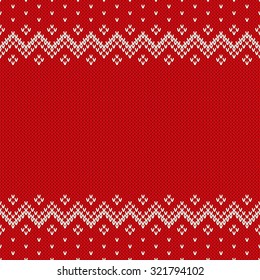 Traditional Fair Isle Style Seamless Knitted Pattern. Christmas and New Year Design Background with a Place for Text