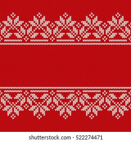 Traditional Fair Isle Style Seamless Knitted Pattern. Christmas and New Year Design Background with a Place for Text