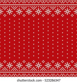 Traditional Fair Isle Style Seamless Knitted Pattern. Christmas and New Year Design Background with a Place for Text