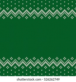 Traditional Fair Isle Style Seamless Knitted Pattern. Christmas and New Year Design Background with a Place for Text