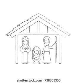traditional family christmas manger scene baby jesus virgin mary and saint joseph