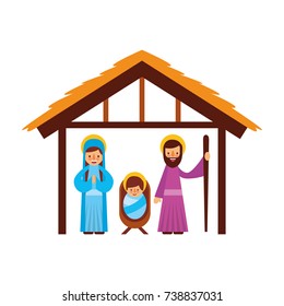traditional family christmas manger scene baby jesus virgin mary and saint joseph