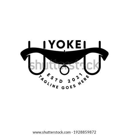 traditional farmer logo template, old yoke concept