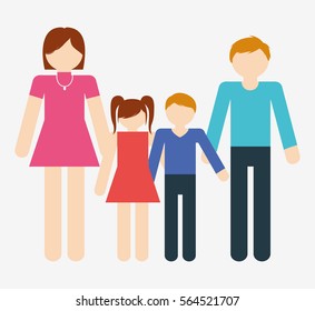 Traditional Father Mother Family Icon Image Stock Vector (Royalty Free ...