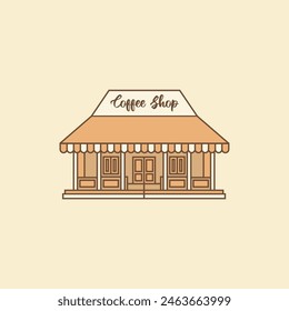 Traditional feel street coffee shop vector illustration. Illustration for websites, landing pages, mobile apps, posters and banners. Trendy flat vector illustration