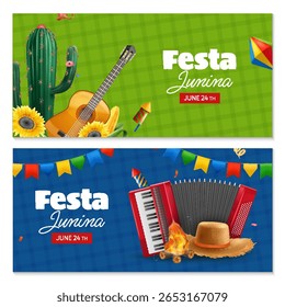 Traditional Festa Junina Banner Set