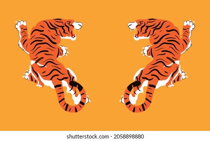 Traditional festival illustration of the Spring Festival in the year of the tiger 2022 new year tiger Poster Chinese translation:Spring Festival