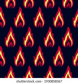 Traditional fire pattern for carpet, wallpaper, fabric shirt background vector illustration	
