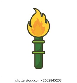 Traditional Fire Torch High Quality and Editable Vector Illustration For Holy Month Ramadhan Design Theme