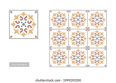 Traditional floor tiles. Isolated vector files.