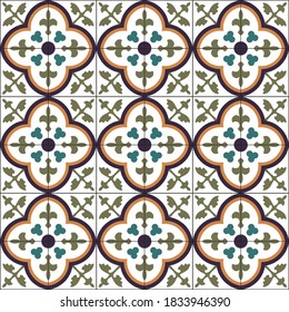 Traditional Floor Tiles pattern. Editable vector file.