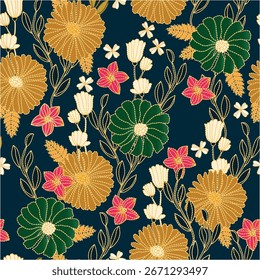 Traditional Floral Batik Pattern Design