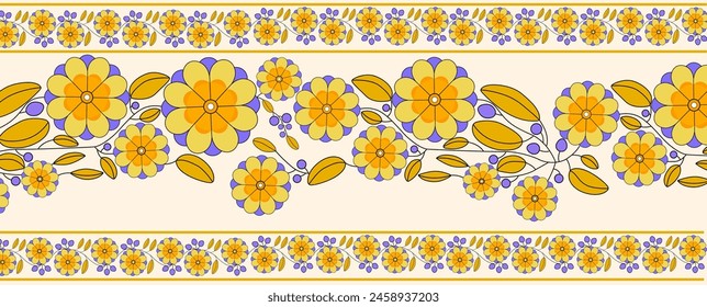Traditional Floral Border vector. illustration of  floral pattern abstract  geometries pattern. illustration color for wallpaper design