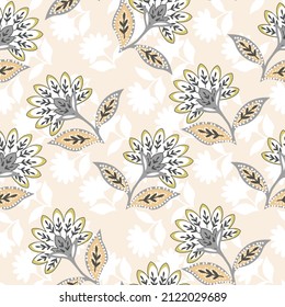 Traditional floral paisley seamless pattern Seamless spring pattern with floral background. Ethnic flower ornament. can be used for curtain , cushion,wallpaper.