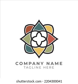 Traditional floral pattern logo design