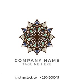 Traditional floral pattern logo design