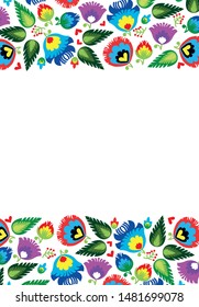 Traditional floral vector pattern on white background