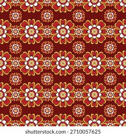 Patrón tradicional de repetición sin fisuras de Vector floral.