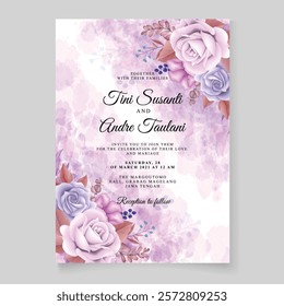 Traditional Floral Wedding Invitation Card. Illustrator and designer. Wedding Invites, save the date, Birthday Invites, Video Invites, E-Cards.