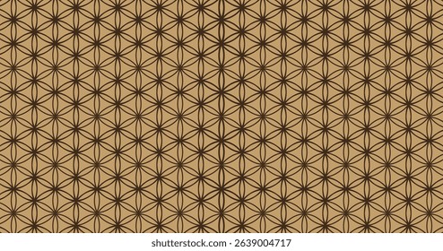 traditional flower of life geometric tribal carpet pattern brown cream background suitable for textile print