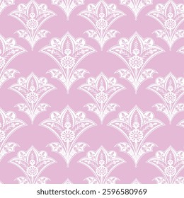 A traditional flower pattern features intricate floral motifs inspired by classic art and cultural heritage
