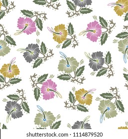 traditional flower pattern on withe 