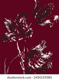 Traditional Flowerillustration Digital Stock Illustration,seamless big flower pattern,