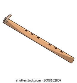 traditional flute vector illustration,
isolated on white background.top view