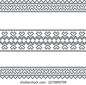 Traditional folk art border embroidery pattern svg
