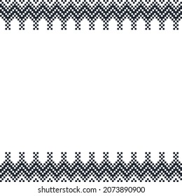 Traditional folk art border embroidery pattern