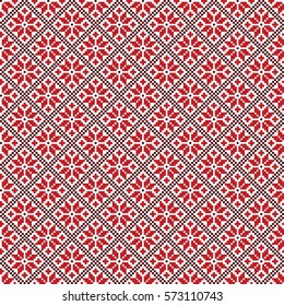Traditional folk art knitted embroidery pattern 