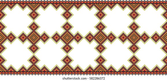 Traditional folk art knitted embroidery pattern 