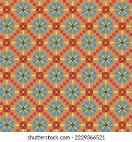 Traditional folk embroidery seamless pattern. Carpet ethnic pattern art. Design for background, wallpaper, fabric, clothing and textile print. 