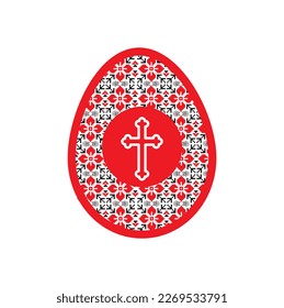 Traditional folk ornament for Easter eggs. Pysanka.