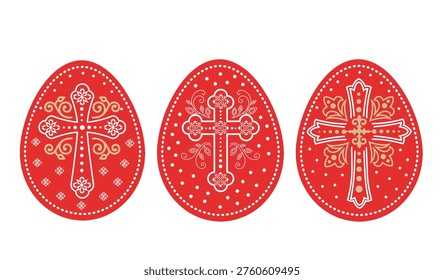 Traditional folk ornament for Easter eggs. Pysanka.