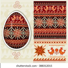 Traditional folk ornament for Easter eggs Pysanka