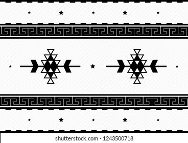 Traditional Folk Sadu Arabian Hand Weaving Pattern_Black&white